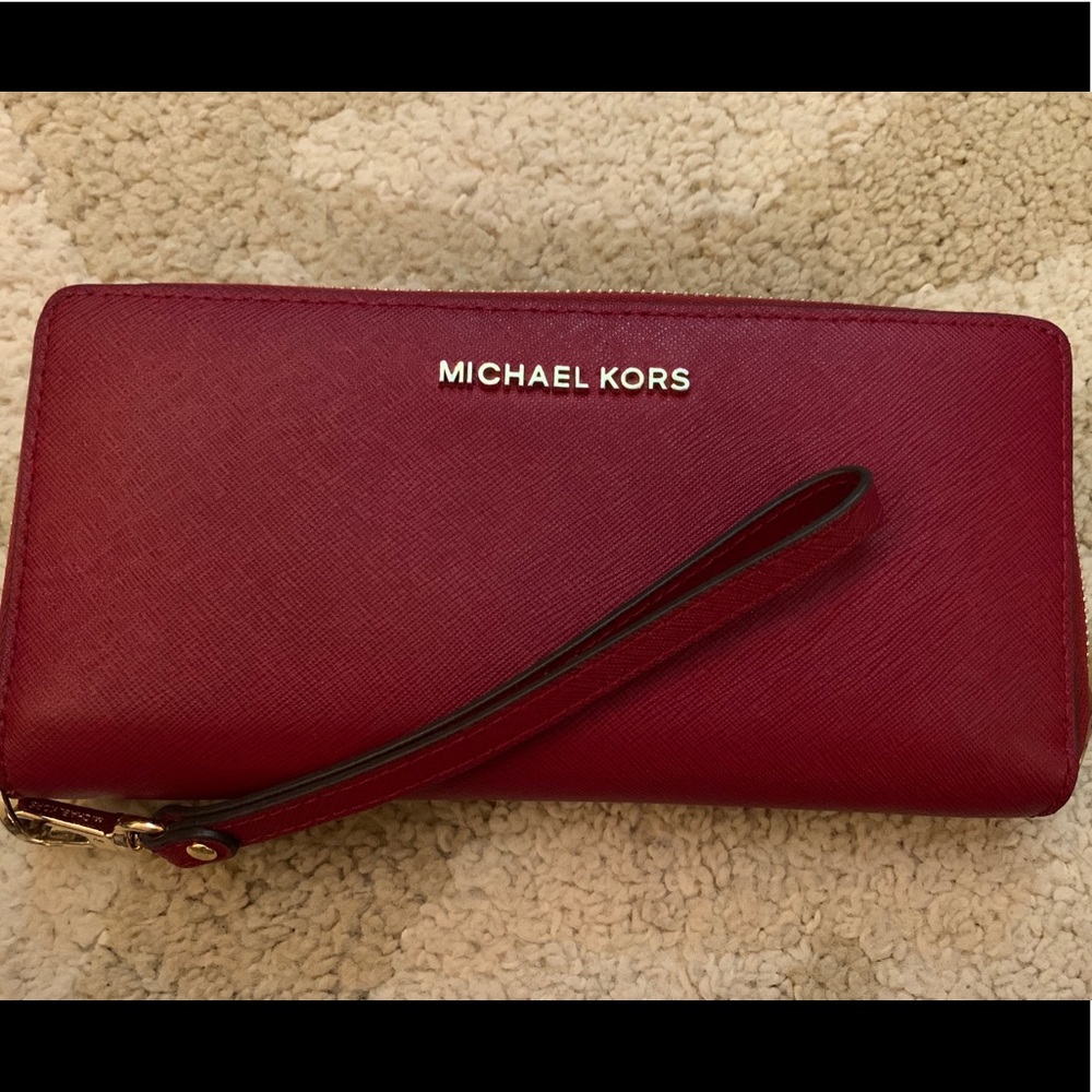 Michael Kors Red Wallet with Strap